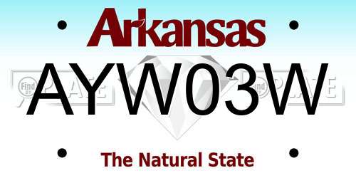 AYW03W Arkansas License Plate