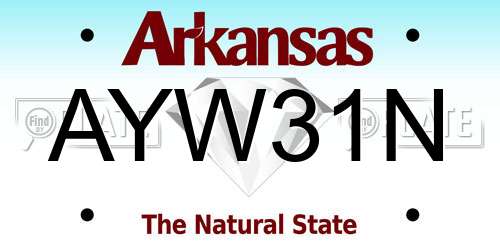 AYW31N Arkansas License Plate
