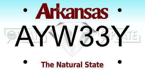 AYW33Y Arkansas License Plate