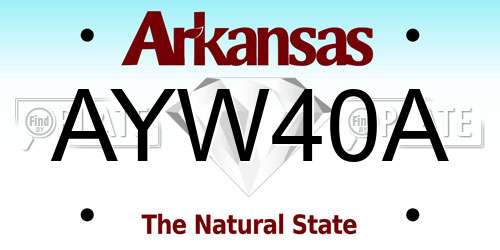 AYW40A Arkansas License Plate
