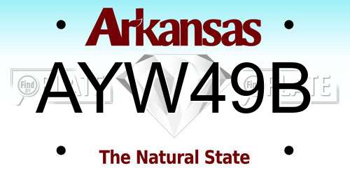 AYW49B Arkansas License Plate