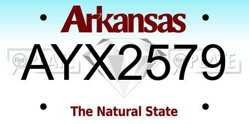 AYX2579 Arkansas License Plate