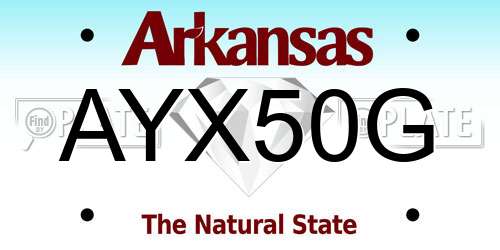 AYX50G Arkansas License Plate