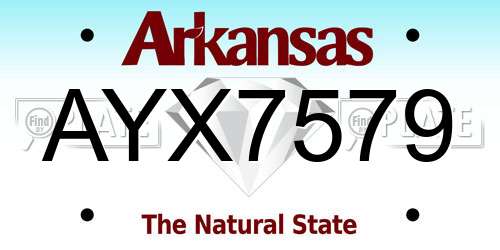 AYX7579 Arkansas License Plate