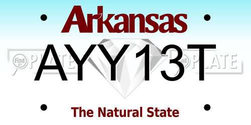 AYY13T Arkansas License Plate