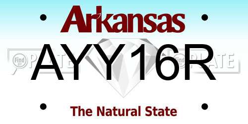 AYY16R Arkansas License Plate