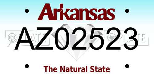 AZ02523 Arkansas License Plate