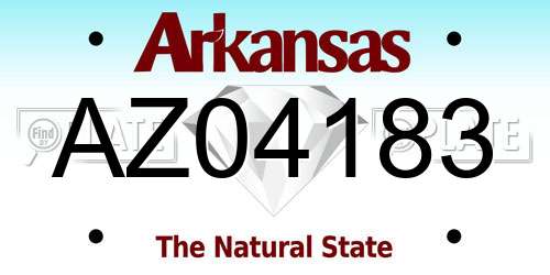 AZ04183 Arkansas License Plate