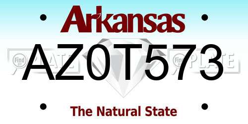 AZ0T573 Arkansas License Plate