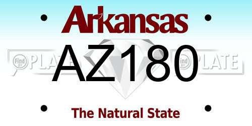AZ180 Arkansas License Plate