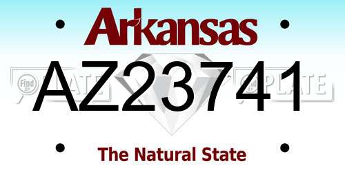 AZ23741 Arkansas License Plate