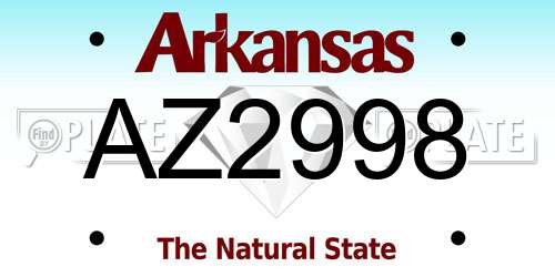 AZ2998 Arkansas License Plate