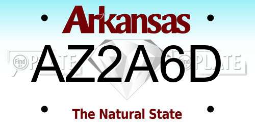 AZ2A6D Arkansas License Plate