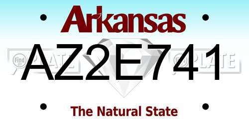 AZ2E741 Arkansas License Plate