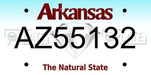 AZ55132 Arkansas License Plate