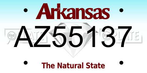 AZ55137 Arkansas License Plate