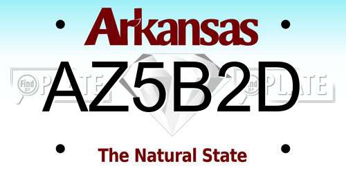 AZ5B2D Arkansas License Plate