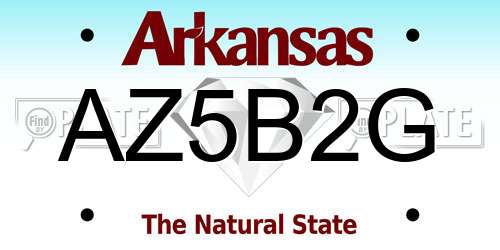AZ5B2G Arkansas License Plate