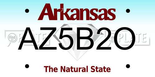 AZ5B2O Arkansas License Plate