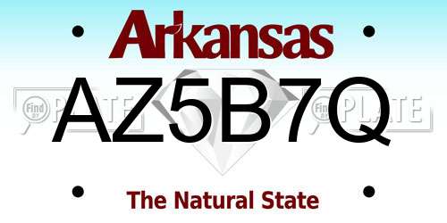 AZ5B7Q Arkansas License Plate