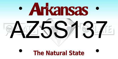 AZ5S137 Arkansas License Plate