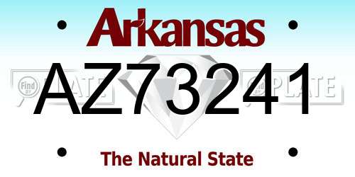 AZ73241 Arkansas License Plate