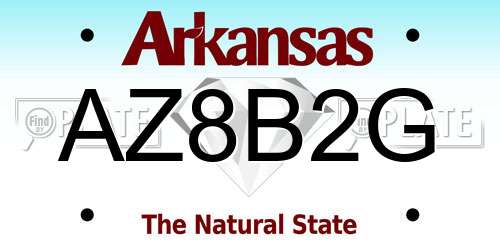 AZ8B2G Arkansas License Plate