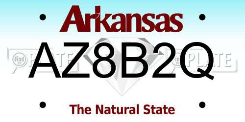 AZ8B2Q Arkansas License Plate