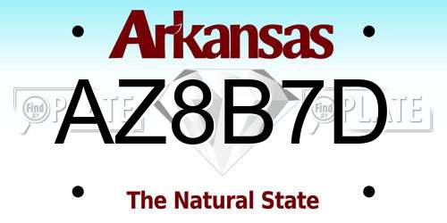 AZ8B7D Arkansas License Plate