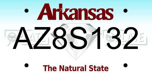 AZ8S132 Arkansas License Plate