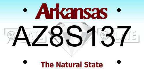 AZ8S137 Arkansas License Plate