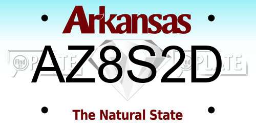 AZ8S2D Arkansas License Plate