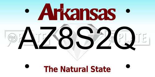AZ8S2Q Arkansas License Plate