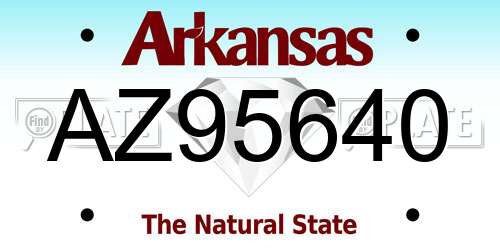 AZ95640 Arkansas License Plate