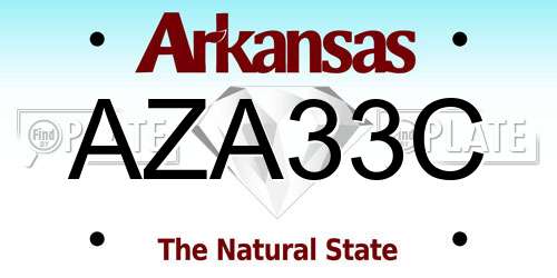 AZA33C Arkansas License Plate