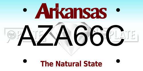 AZA66C Arkansas License Plate