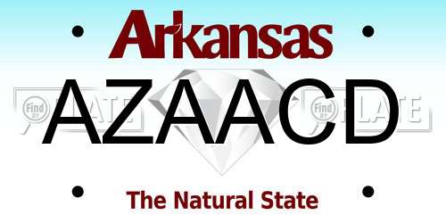 AZAACD Arkansas License Plate