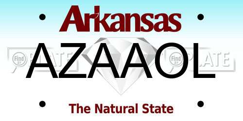AZAAOL Arkansas License Plate