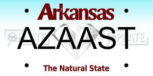 AZAAST Arkansas License Plate
