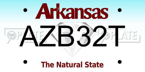 AZB32T Arkansas License Plate