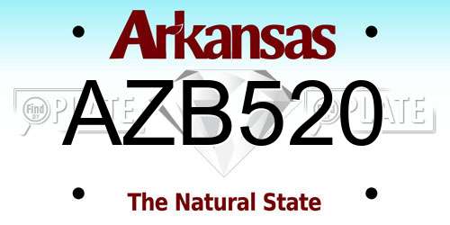 AZB520 Arkansas License Plate