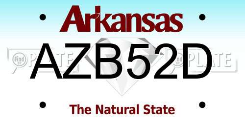 AZB52D Arkansas License Plate