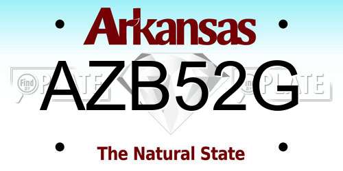AZB52G Arkansas License Plate