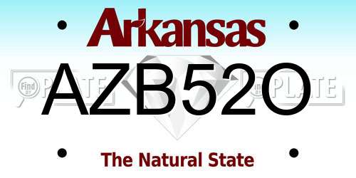 AZB52O Arkansas License Plate