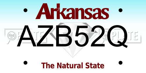 AZB52Q Arkansas License Plate