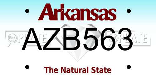 AZB563 Arkansas License Plate