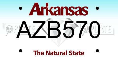 AZB570 Arkansas License Plate