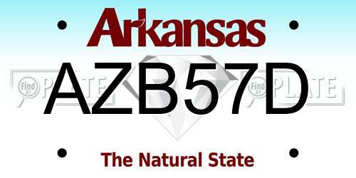 AZB57D Arkansas License Plate