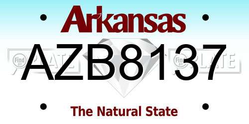 AZB8137 Arkansas License Plate