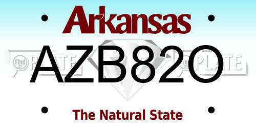 AZB82O Arkansas License Plate